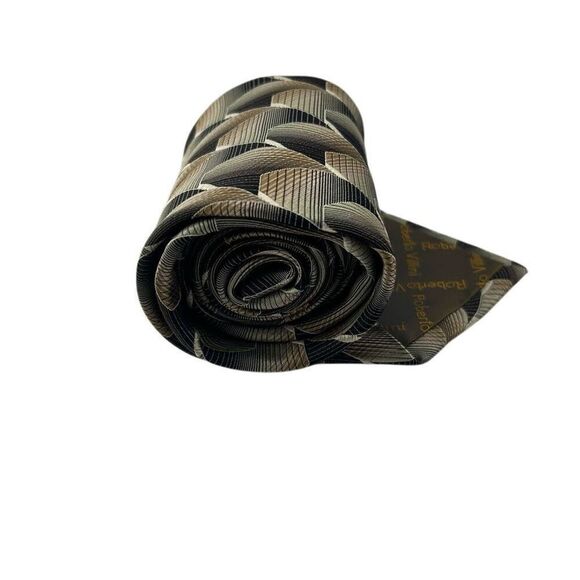 ROBERTO VILLINI Contour Men's 100% Silk Necktie Designer Geometric Striped Lot o - Picture 14 of 15